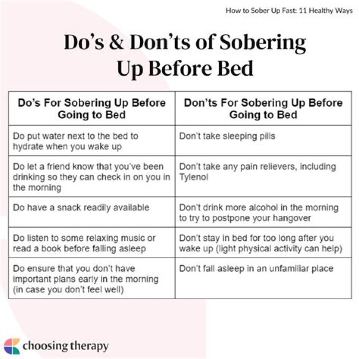 How do I sober up before bed?