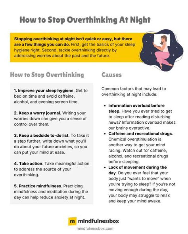 How do I stop anxiety and overthinking at night?