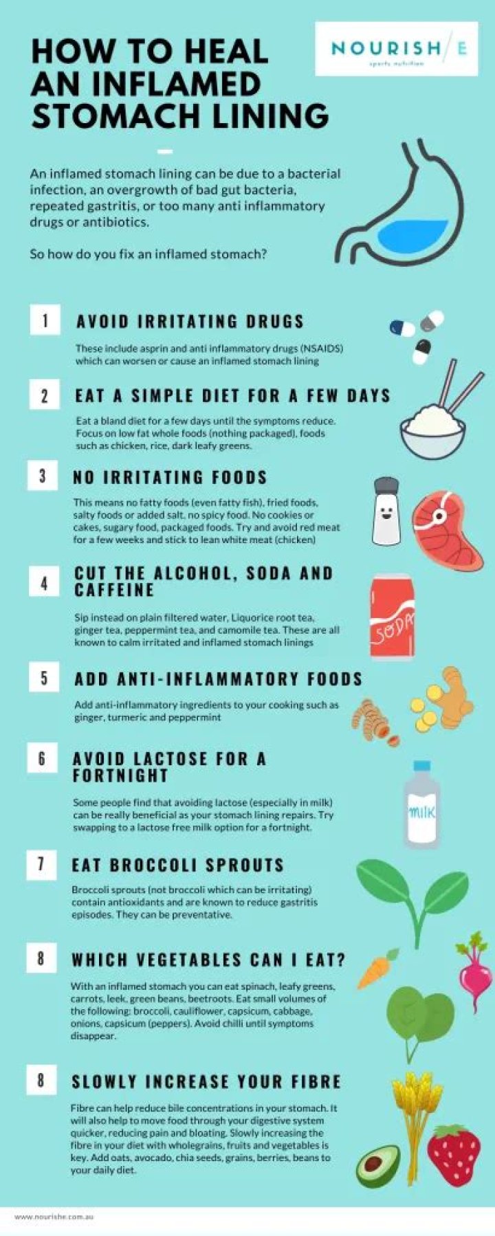 How do you heal the lining of your stomach?