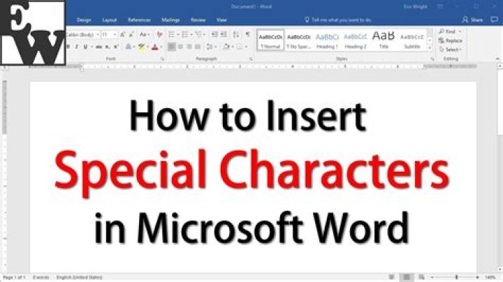 How do you insert Special Characters quickly in Word?