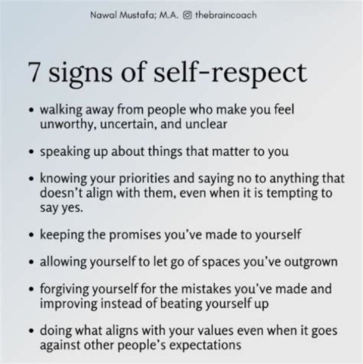 What does self-respect look like?