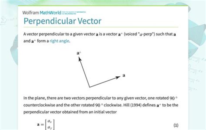 What happens when 2 vectors are perpendicular?