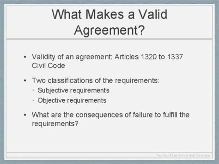 What is a valid agreement?