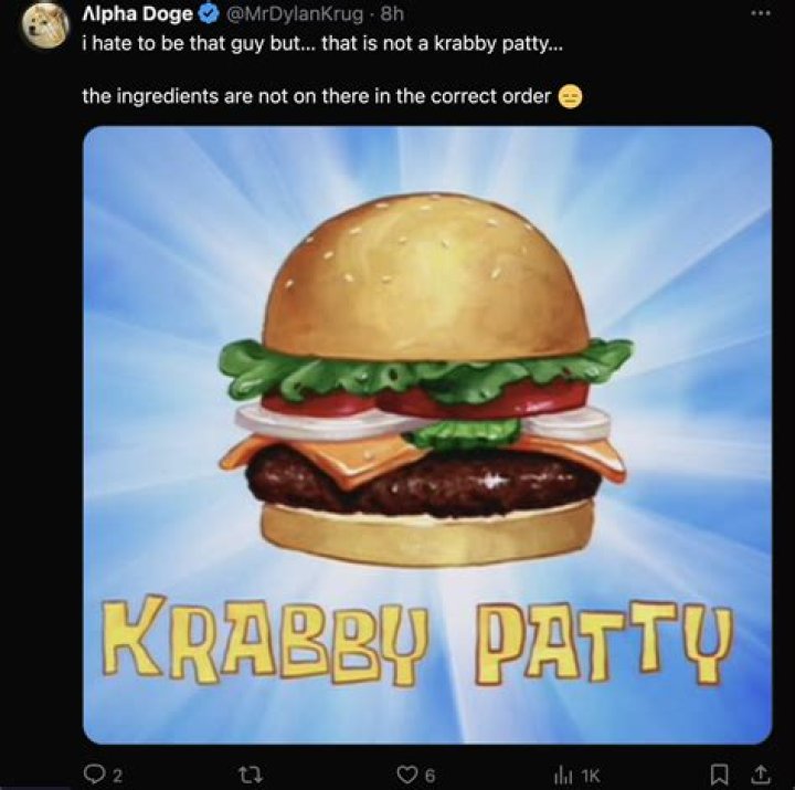 What is on the Krabby Patty?