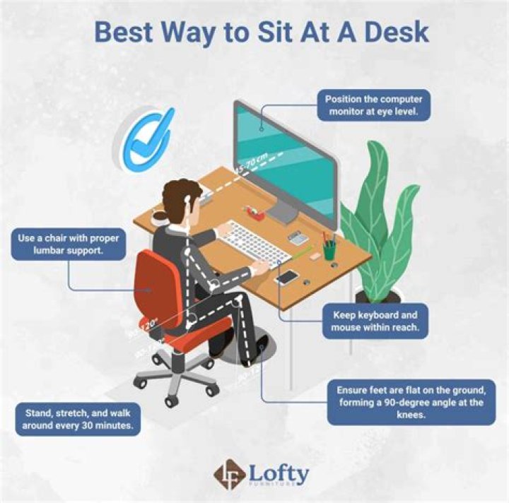 What is the healthiest way to sit at a desk?