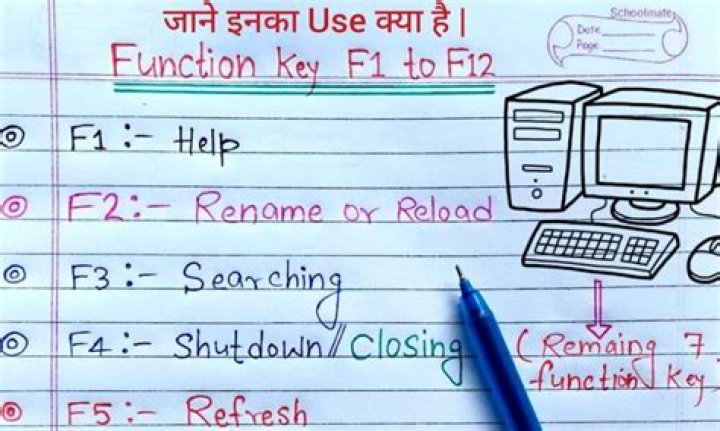 What is the use of F1 to F12 keys?