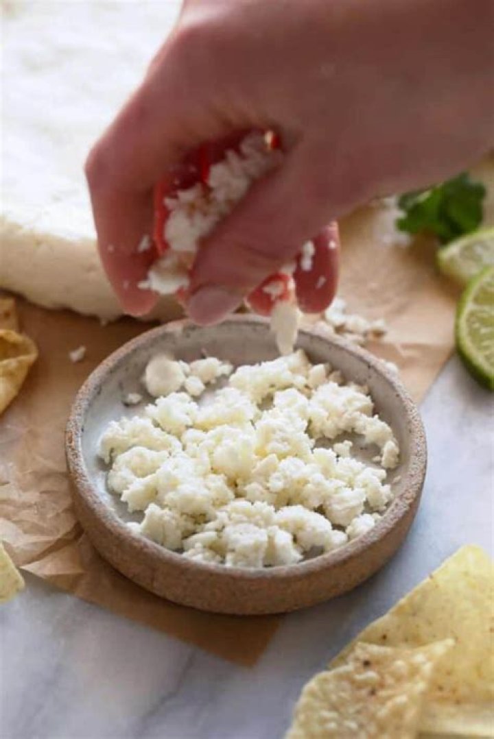 What is the white crumbly cheese on Mexican food?