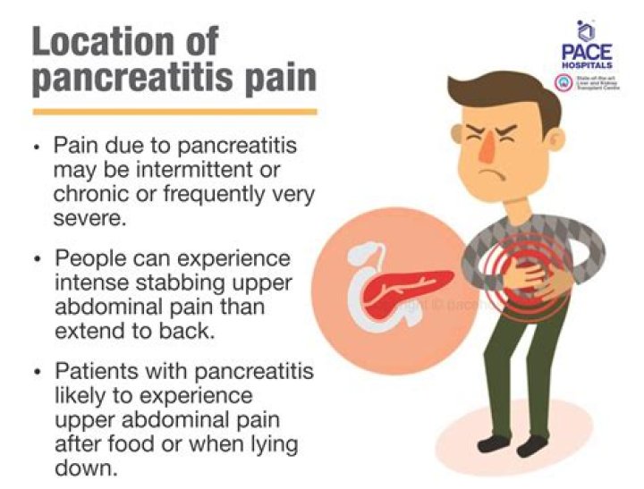 Where is pain located with pancreatitis?