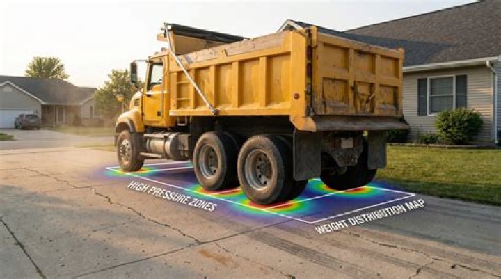 Will a dump truck crack my driveway?